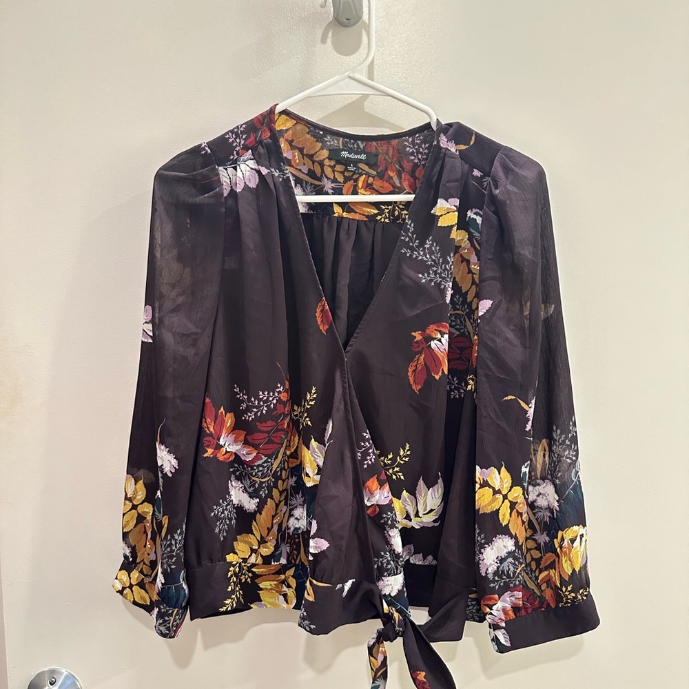 Madewell Chiffon Wrap Top